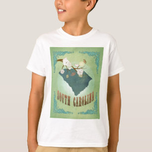 Camiseta Mapa moderno do estado do vintage de South