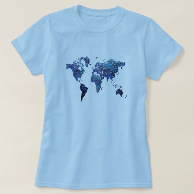 Camiseta Mapa mundial (Frente do Design)