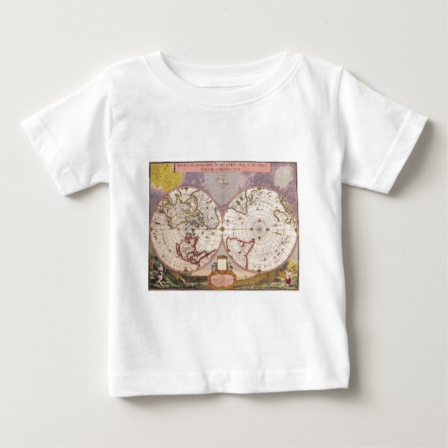 Camiseta Mapa Mundial Antigo (Frente)