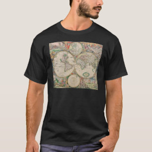 Camiseta Mapa Mundial Antiquado