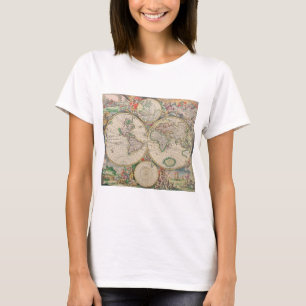 Camiseta Mapa Mundial Antiquado
