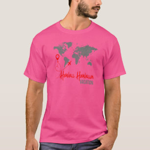 Camiseta Mapa Mundial da Família Vac do Mapa Havaiano do Ha
