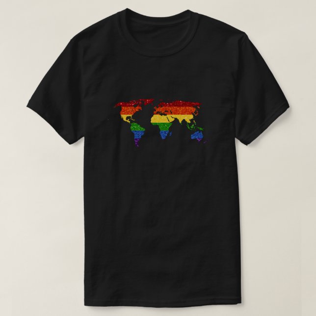 Camiseta Mapa Mundial da LGBT (Frente do Design)