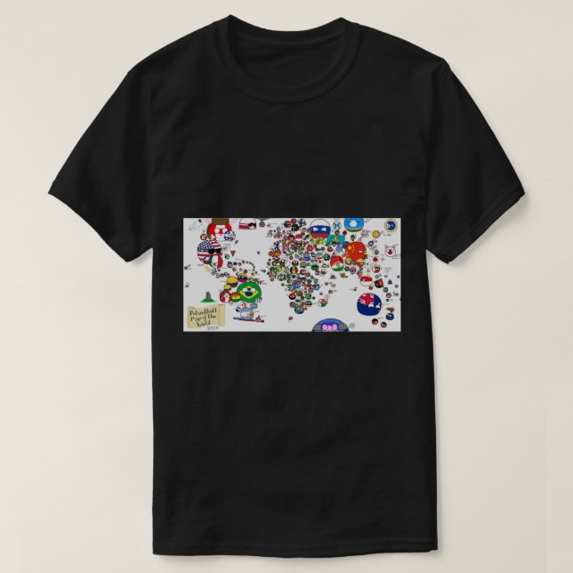 Camiseta Mapa Mundial de Polandball (Frente do Design)