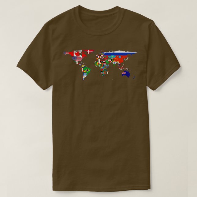 Camiseta Mapa Mundial de Sinalizador (Frente do Design)