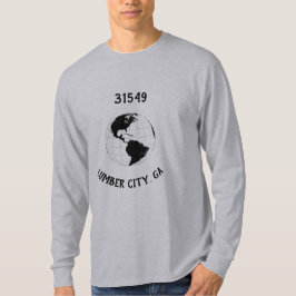 Camiseta Mapa Mundial do Código Zip do Estado da Cidade