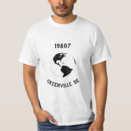 Camiseta Mapa Mundial do Código Zip do Estado da Cidade de 