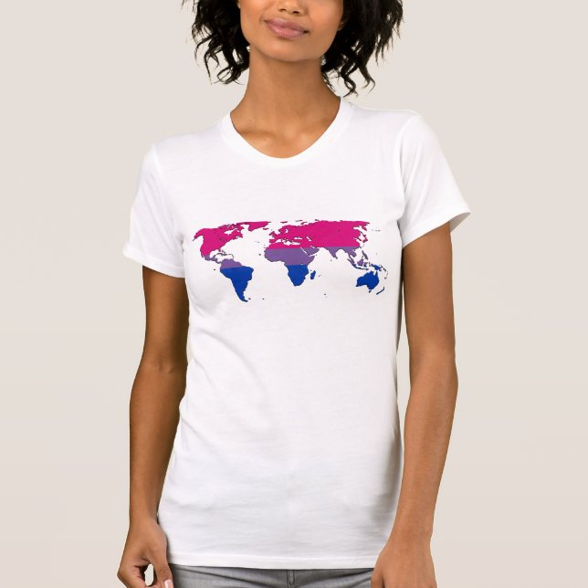 Camiseta Mapa mundial do orgulho da Bissexualidade Tanque S (Frente)