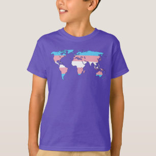 Camiseta Mapa mundial do orgulho transgênere
