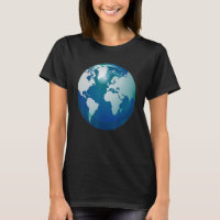Mapa Mundial do Planeta Terra Design Azul Branco
