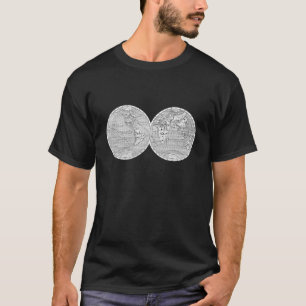 Camiseta Mapa Mundial Geografia Mapa Antigo