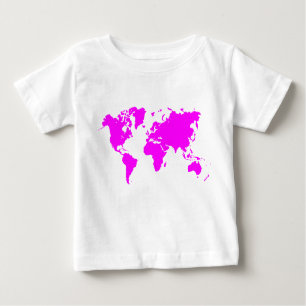 Camiseta Mapa Mundial - Magenta