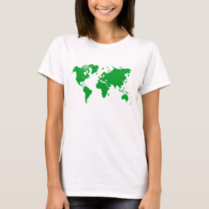 Camiseta Mapa Mundial - Verde-Grass