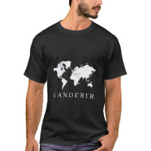 Camiseta Mapa Mundial Wanderer | Viagem Minimalist