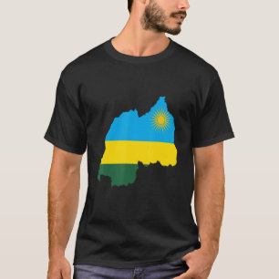 Camiseta Mapa Nacional Da Bandeira Do Ruanda