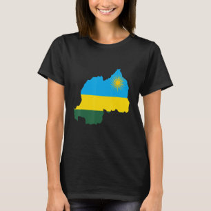 Camiseta Mapa Nacional Da Bandeira Do Ruanda