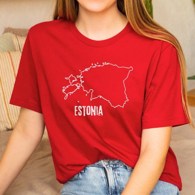 Camiseta Mapa Nacional da Estônia (Criador carregado)