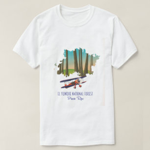 Camiseta Mapa nacional de Porto Rico da floresta El yunque