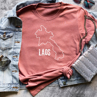 Camiseta Mapa Nacional do Laos