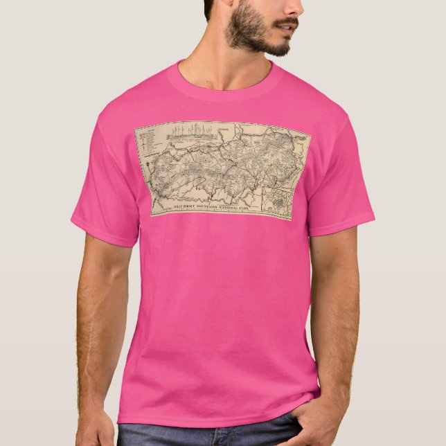 Camiseta Mapa Nacional do Parque Nacional das Montanhas do  (Frente)