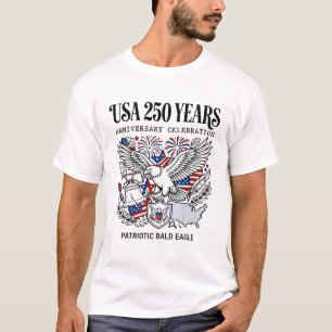Camiseta Mapa Nacional e Ave dos Estados Unidos