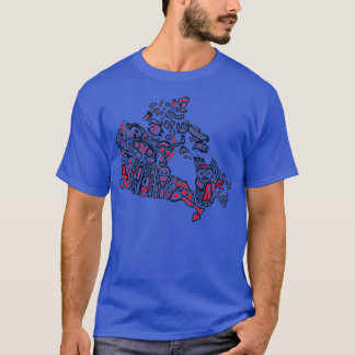 Camiseta Mapa nativo do CANADÁ Indígenas do Canadá