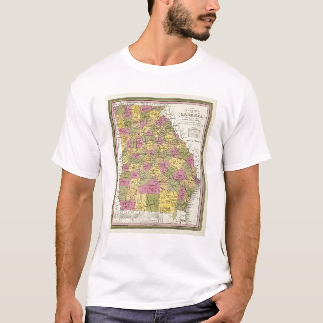 Camiseta Mapa novo de Geórgia (Frente)