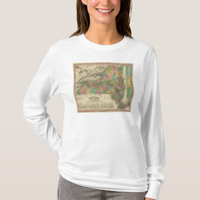 Camiseta Mapa novo de New York (Frente)