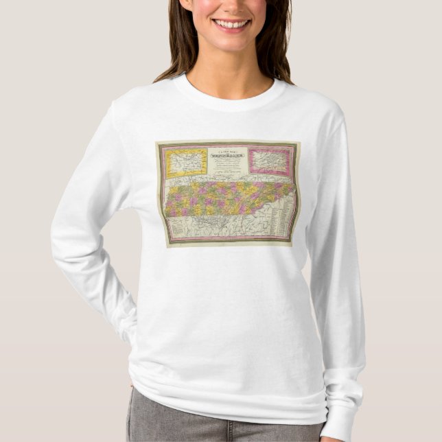 Camiseta Mapa novo de Tennessee (Frente)