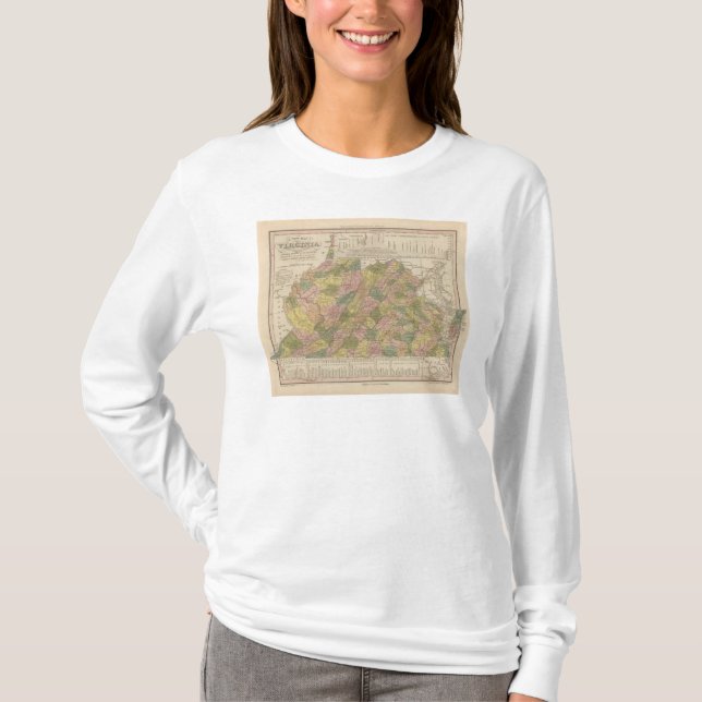 Camiseta Mapa novo de Virgínia (Frente)