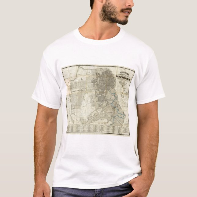 Camiseta Mapa oficial da cidade do San Francisco de (Frente)