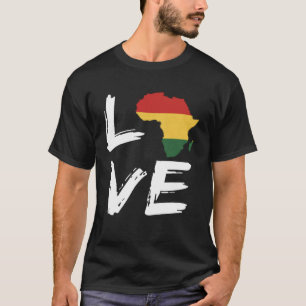 Camiseta Mapa Orgânico do Orgulho Africano do Amor Bandeira