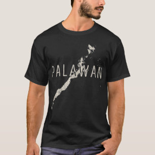 Camiseta Mapa Palawan Arte nas Ilhas Filipinas Souvenir