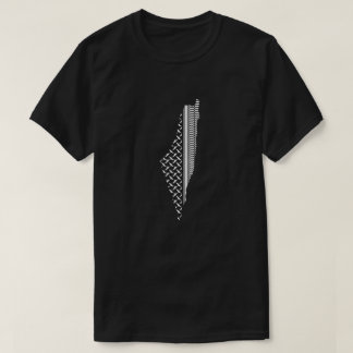 Camiseta mapa palestino com padrão tradicional