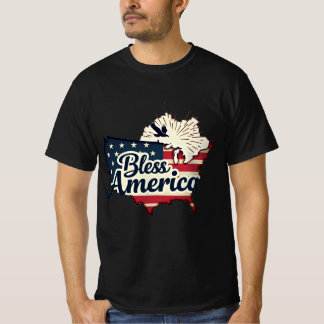 Camiseta Mapa Patriótico Americano de Bandeira EUA