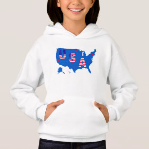 Camiseta Mapa Patriótico Americano/Estrelas e Stripes de Ba