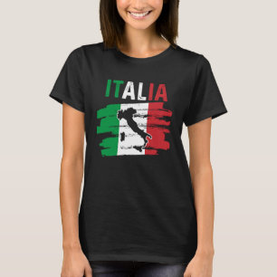 Camiseta Mapa Patriótico das Raízes Italianas na Europa Via