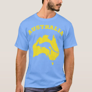 Camiseta Mapa Patriótico de Vintage da Austrália de Kangaro