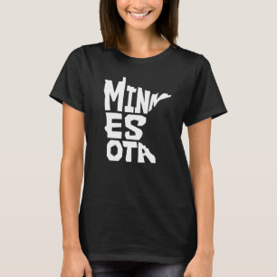 Camiseta Mapa Patriótico do Estado de Minnesota em Forma de