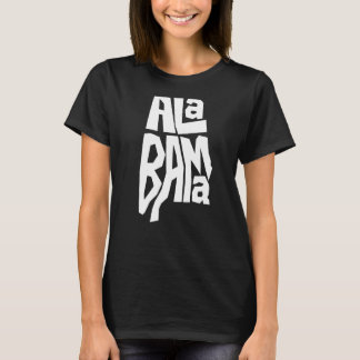 Camiseta Mapa Patriótico Do Texto Do Alabama