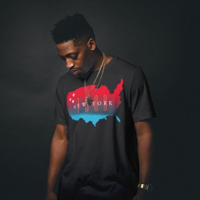 Camiseta Mapa Personalizado do Estado e Ano de Nascimento d (Criador carregado)