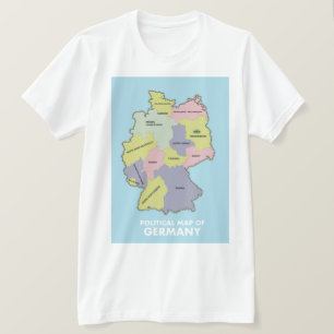 Camiseta Mapa político da Alemanha