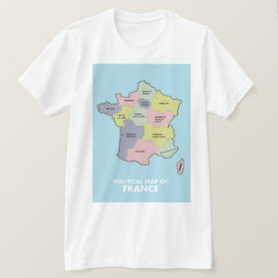 Camiseta Mapa político da França