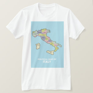 Camiseta Mapa político da Itália
