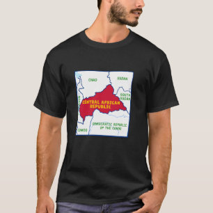 Camiseta Mapa político da República Centro-Africana no pavi