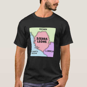 Camiseta Mapa político da Serra Leoa, Países Vizinhos