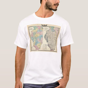 Camiseta Mapa político de Illinois