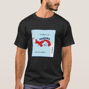 Camiseta Mapa político do Panamá em cores de bandeira. Vizi