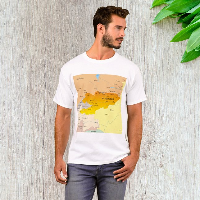 Camiseta Mapa político do Quirguistão e da Ásia Central (Criador carregado)