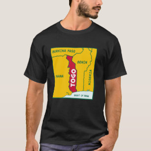 Camiseta Mapa político Togo em cores de bandeira. Coca-Cola